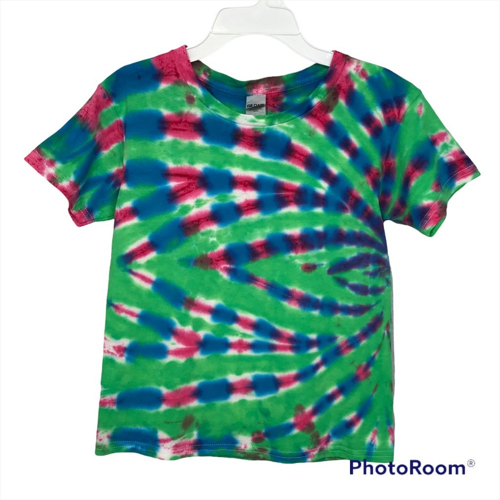 New KIDS Tie-Dye T-Shirt | Green/Blue/Fushia | XS